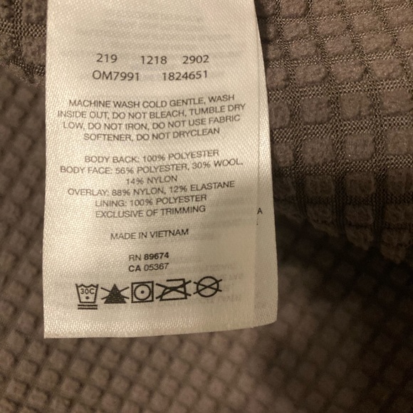 Men's Mountain Hardwear Wool Grid Fleece Hoodie/Jacket Green. - Picture 3 of 3